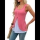 thumbnail image 2 of Camisetas de Tirantes de Verano para Mujer, Moda Informal, Sin Mangas, con Dobladillo Dividido y Botones, Chaleco de para Trabajo. Negro M, 2 of 7