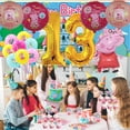 thumbnail image 4 of Peppa Pigs Balloons Party Supplies 13th Decor Tableware Birthday Cake Topper Decorations Banner Backdrop, 4 of 7