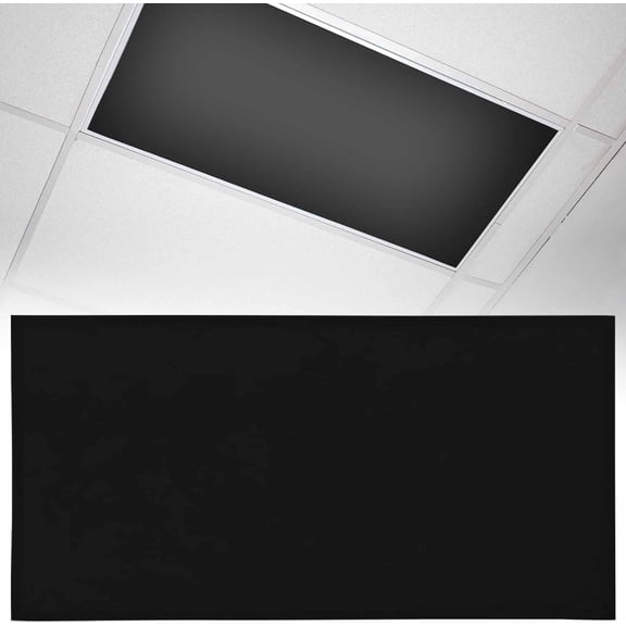 Magnetic Light Cover for Classroom Drop Ceiling,1 Pack 4x2 Ft Fluorescent Covers Office Home Ceiling Pure Black Solid Color Lampshade