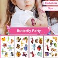 thumbnail image 2 of 24 hojas de tatuajes temporales, pegatinas impermeables para el cuerpo, lindas decoraciones de tatuajes, suministros de fiesta de cumpleaños, decoración para niños, niñas y niños, 2 of 6