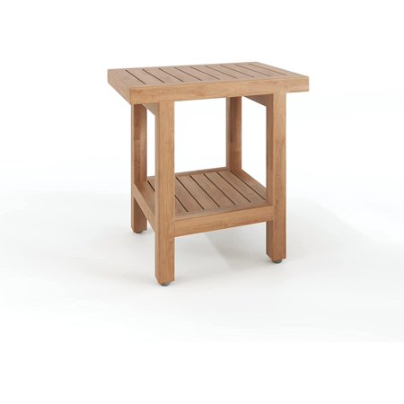 The Original 18  Spa Teak Shower Bench with Shelf
