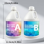 Crystal Clear Epoxy Resin Kit 1GAL With luminous powder- 1:1 Mixing Ratio, Bubble Free & Anti-Yellowing - High Gloss Casting & Coating Resin for Jewelry, River Tables, Bar Top, Countertops & Wood