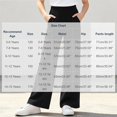 thumbnail image 4 of YUANxueke Girls Ribbed Knit Pants Casual Soft Comfy Elastic Waist Wide Leg Pants with Pockets for 5-15 Years, 4 of 8
