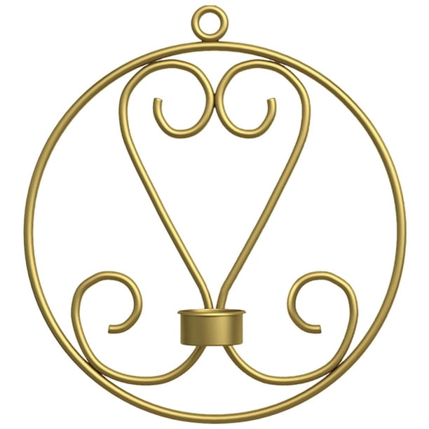 Portavelas de pared, aplique, centro de mesa, adorno para cena de boda Circular de oro