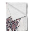 thumbnail image 2 of Floral World Map Soft Flannel Fleece Throw Blanket, Paisley Leaves Ornamental Eastern Style Old Fashioned Design, Cozy Plush for Indoor and Outdoor Use, 50" x 60", Plum Coral Turquoise, by Ambesonne, 2 of 5