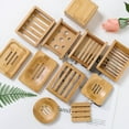 thumbnail image 2 of Bamboo Soap Dish for Shower with Non-Slip Base - Eco friendly Big Bar Soap Holder for Soaps, Sponge - Wooden Soap tray with Drainage Natural Soap Saver for Bathroom, Kitchen, 2 of 7