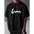 thumbnail image 1 of A Bold Line Simple Graphic Print Men's Short Sleeved T-shirt, American Fashion Trendy Round Neck Casual Top For Men In Spring And Summer Tee For Adult, Men, Women, Teen, Teenager, Adolescent,Youth, 1 of 6