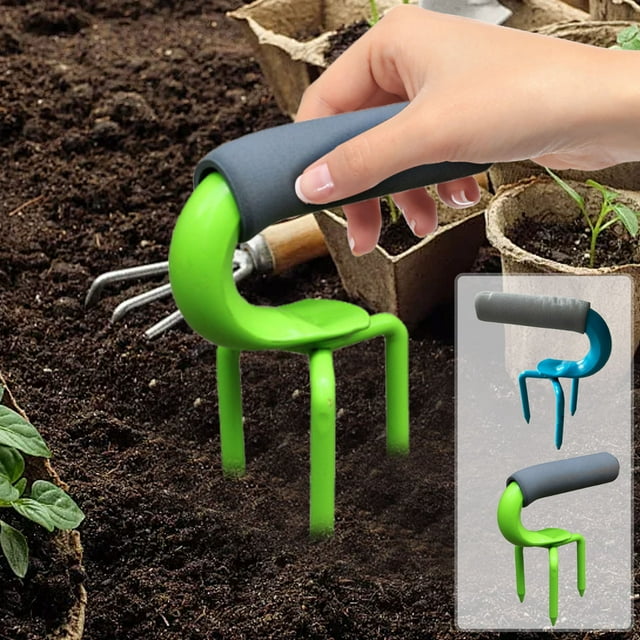MTBLYS Garden Soil Tiller Loosening Fork Triangular Tool for Aerating Steel Spike-Tooth Conical Structure Manual Hand Cultivator Gardening Planting Use