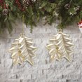 thumbnail image 7 of FastXmas 2Pcs Christmas Tree Leaves Hanging Ornaments Set, 3.4 x 4 Inch Glitter Heteromorphic Leaves Christmas Tree Decorations,Plastic Shatterproof Leaves Pendants for Xmas Tree,Wreath,Wedding Decor, 7 of 7
