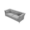 thumbnail image 4 of 86 Inch Chesterfield Sofa, 3-Seater Velvet Couch with Removable Cushions and Pillows, Tufted Upholstered Lounge Sofa with Acrylic Feet for Living Room, Office, Bedroom, Apartment, Gray, 4 of 9