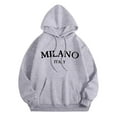 thumbnail image 3 of Women'S Fashion Hoodies Letter Print Sweatshirts Long Sleeve Drawstring Hoodies Oversized Tops Womens Athletic Sweatshirts Clothe Thin Sweatshirt Women Sleep Jacket Women Zip up Hoodies Tunic, 3 of 3