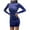 Blue, variant on Oksale Plus Size Womens Velvet Dress Elegant Flowy A Line Midi Dresses Loose Puffle Sleeve Dess Casual Crewneck Dresses for Party Evening Wine XL