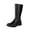 Black, variant on XUNKUSGA Knee High Boots for Men Classic Solid Color Pu Leather Pull On Costume Shoes Retro Round Toe Flat Heel Side Zipper Motorcycle Riding Long Boots,9