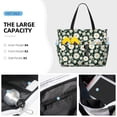 thumbnail image 2 of Wukai White Daisies and Bee Print Zipper Bag,large Beach Tote Bag,Waterproof Sandproof Bag,Grocery and Picnic Tote Travel Bag, 2 of 5