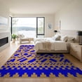 thumbnail image 3 of ODIKA 9'x12' Blue Geometric Washable Area Rug Modern Abstract Shapes With Bold Graphic Design Non-Slip, Chair-Friendly for Dining Room, Basement, Large Office, 3 of 7