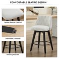 thumbnail image 5 of Modern Swivel Counter Chairs in Linen Fabric with Button-Tufted Backrest Set of 2 for Bar Kitchen Island Dining Room, 5 of 8