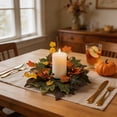 thumbnail image 5 of Fall Candle Rings Fall Decorations for Home Halloween Decorations Artificial Maple Leaf Rose Candle Wreath for Table Centerpiece by MPOISVA, 5 of 7