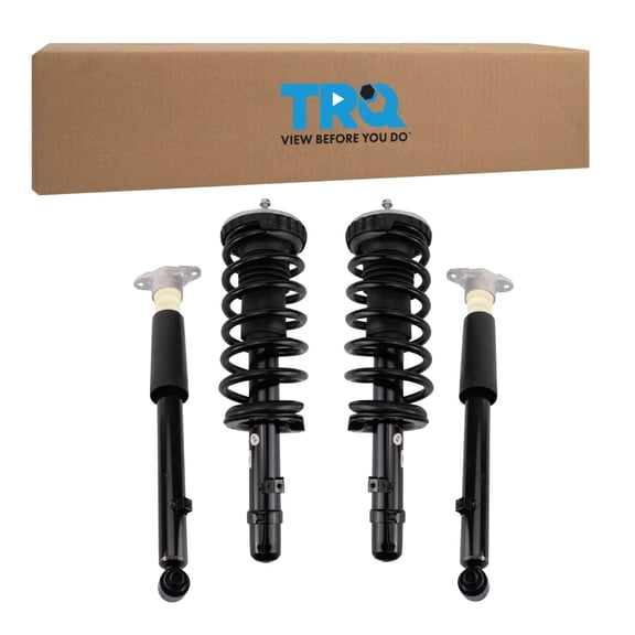 TRQ Front and Rear Complete Strut Assembly & Shock Absorber Kit Complete Strut & Coil Spring Assembly Fits Select 2017 Genesis G80 2015-2016 Hyundai