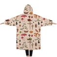 thumbnail image 2 of Oversized Wearable Blanket Hoodie,Red Mushroom Insect Light Pattern Sherpa Blanket Hoodie with Super Pockets,Super Warm Fuzzy Pullover for Women & Men, 2 of 6