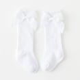 thumbnail image 4 of Wxirdiow Girl Socks Baby Girl Knee High Socks with Big Bows Toddler Non Slip Grip Socks Infant Ruffle Cotton Long Stockings White Size,5-7 Years, 4 of 4