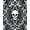 Black White, Pattern 6, variant on ODIKA 8'x10' Washable Area Rug Non-Slip Chair-Friendly Mat Skull Pixelated Beast Cranium Geometric Block Framework Edgy for Dining Room, Large Office, Lounge