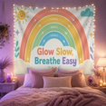 thumbnail image 2 of Glow Slow Rainbow Scene with Sun Cloud and Heart, Calming Illustration for Kids, Mindfulness Wall Decor, Back to School Gift, Tapestry Wall Hanging for Classroom and Playroom, 2 of 7