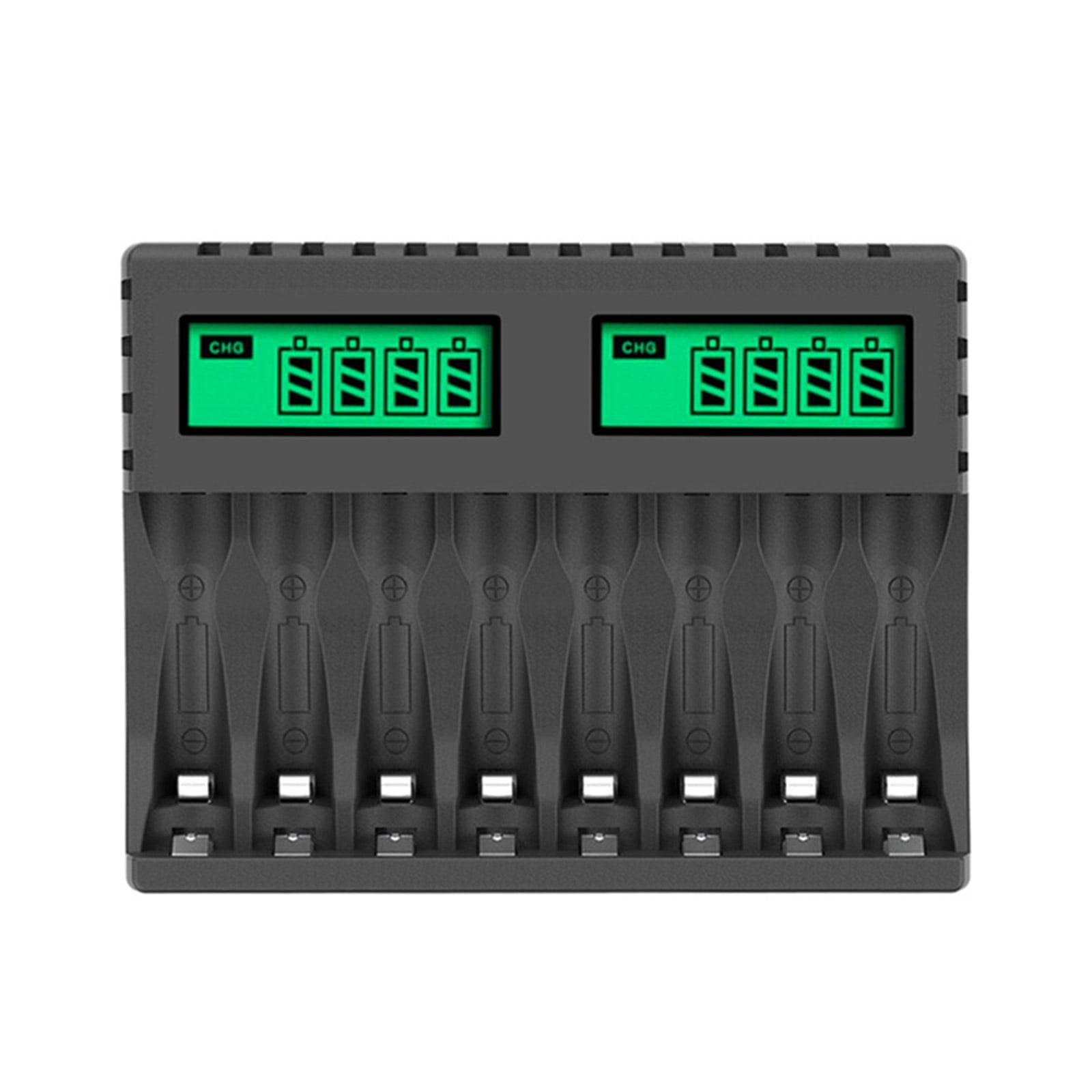 Caricabatterie Intelligente 8 Slot Per Pile AA/AAA - Con 8 Pile Ricaricabili Incluse, LED Indicatore, USB, Protezioni Multiple