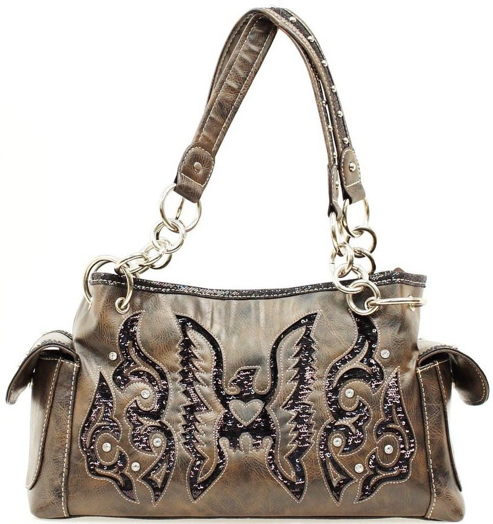 Nocona Western Handbag Womens Satchel Thunderbird Silver N7542836