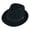 Black, variant on 100% Wool Felt Panama Fedora Hat Short Brim Trilby Flat Hat with Hex Badge for Men Women - Black - size M