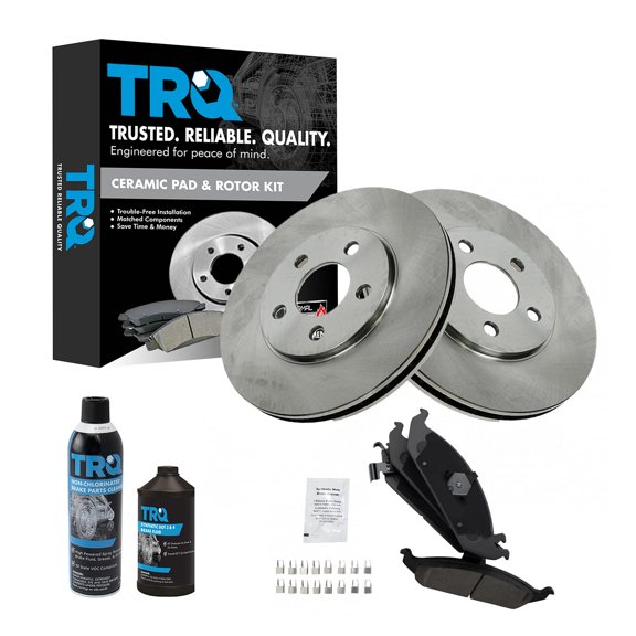 TRQ Front Disc Brake Pad & Rotor Kit w/Chemicals for Stratus Sebring BKA18184 Fits select: 1996-2000 CHRYSLER SEBRING, 1995-2000 DODGE STRATUS