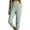 Mint Green Pants for women, variant on Linen Pants Women Summer Womens Cotton Linen Loose Fit Casual Capri Pants Elastic Waist Yoga Summer Beach Trousers Cropped Pants with Pockets Hiking Pants Women