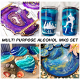 thumbnail image 3 of 20 Vibrant Colors High Concentrated Alcohol Ink Set Epoxy Resin Pigment Dye for Resin Petri Dish Making, Epoxy Resin Painting, Coaster, Tumbler Cup Making, Alcohol Ink Art, 20 x 10ml, 3 of 10