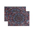 thumbnail image 1 of Lovote 2 Pcs Classic Area Rug Traditional Oriental Carpet Vintage Floor Rug 2'x 3' Non Slip Mat for Living Room Bedroom Farmhouse, Blue, 1 of 5