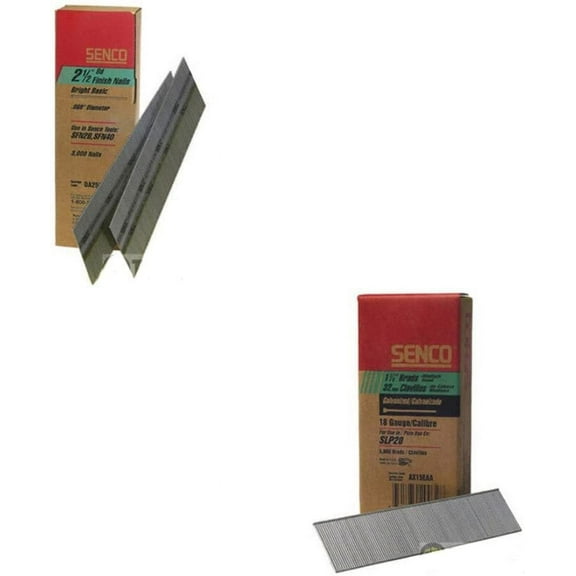 Senco DA25EPB 15ga 2.5" Basic Finish Nail & Senco AX15EAA 1.25" 18ga Brad Nail