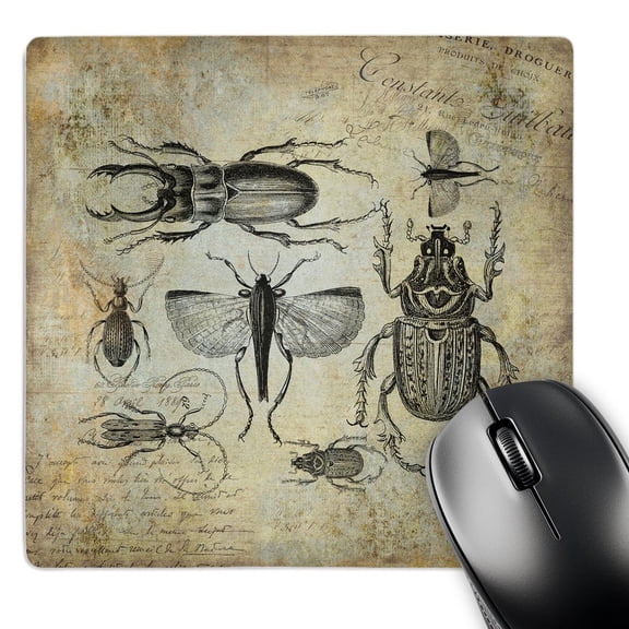 3dRose, Vintage bugs and beetle illustration, MousePad