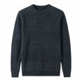 thumbnail image 4 of Miqool Men's Cable Knit Fitted Sweaters Casual Trendy Crew Neck Long Sleeve Fall Winter Chunky Pullover Sweater, 4 of 5