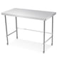 thumbnail image 1 of QinaQin Mesa comercial de acero inoxidable, ideal para preparación de alimentos o como banco de trabajo, con base abierta y opción de movilidad para garaje o bodega, 1 of 9