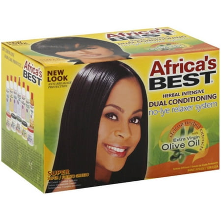 Africa's Best Dual Conditioning Relaxer System, Super, No-Lye 1 ea (Pack of (Best Relaxer For Black Women)
