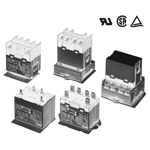 Power Relay; 12 VDC; 25 Amps 2A DPST-NO; Screw terminals Upper bracket; With test btn