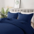 thumbnail image 2 of JUSTLET 3-Piece Navy Blue Quilt Bedding Sets, Queen, 2 of 7