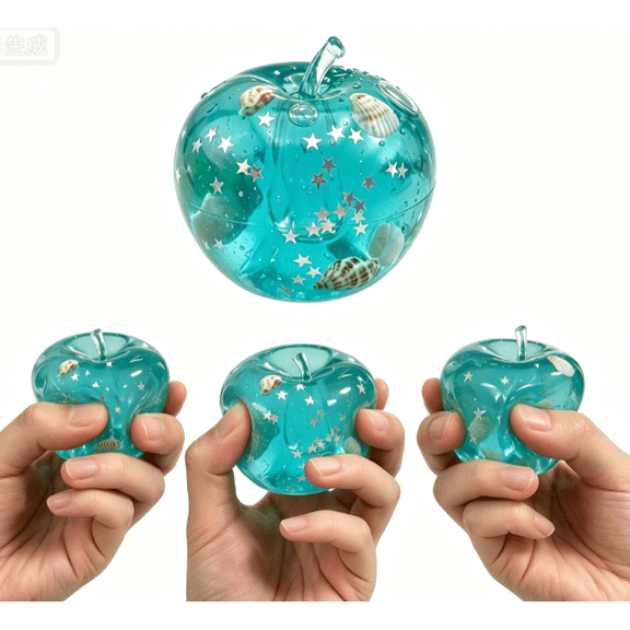 Apple Squishy, Blue Ocean Apple Squeeze Toys, Apples Squishies Fidget Toy, Soft Fruit Stress Balls for Adults Anxiety Relief Office Home, Sensory Toy