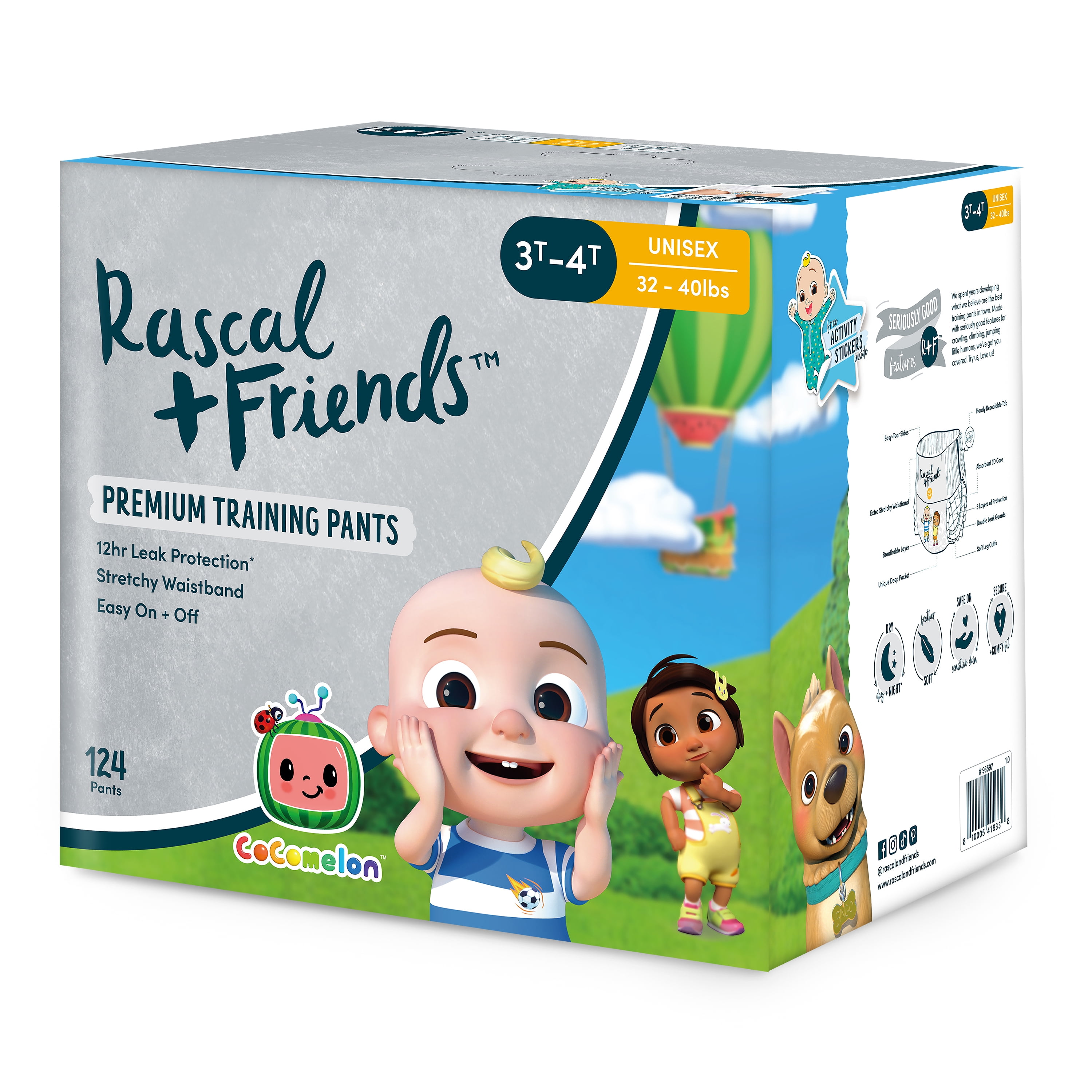 Rascal + Friends Training Pants, Size 3T4T 124 Count