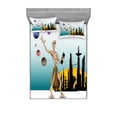 thumbnail image 2 of Outer Space Bedding Set with Sheet & Covers, Odd Alien Celestial Body with Small Planets Hero Super Powers Image, Printed Bedroom Decor 2 Shams, 4 Sizes, Multicolor, by Ambesonne, 2 of 3