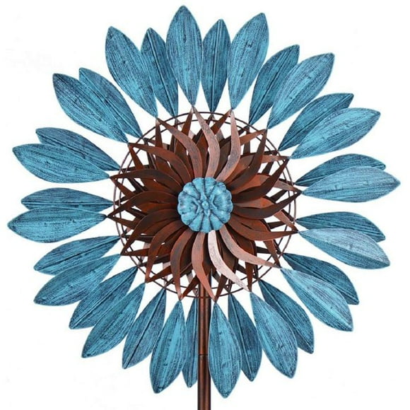 3D Kinetic Wind Spinners with Stake Metal Garden Windmill Outdoor Yard Lawn Spinner