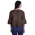 thumbnail image 2 of Moomaya T-Shirt à Manches Cloche pour Femmes Col Rond Imprimé Coton Crop Top Décontracté, 2 of 4