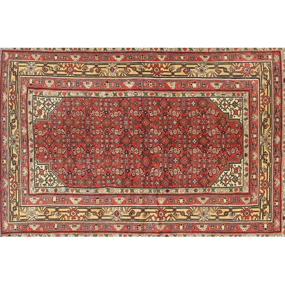 Ahgly Company Machine Washable Indoor Rectangle Traditional Light Copper Gold Area Rugs, 4' x 6'