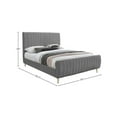thumbnail image 3 of Meridian Furniture Zara Contemporary Gray Velvet King Bed, 3 of 9