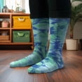 thumbnail image 3 of BambooMN Women's Bamboo Tie Dye Crew Socks - Blue Green - Extra Large - 2 pairs, 3 of 4