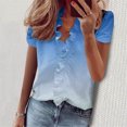 thumbnail image 2 of Tops de Mujer Elegantes Blusas Casuales Camisas Estampadas Manga Corta Cuello en V Fruncido Manga Larga Suelta Odeerbi ODB166041, 2 of 5