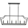thumbnail image 5 of Parkhurst Collection Six-Light New Traditional Matte Black Linear Island Chandelier Light, 5 of 8